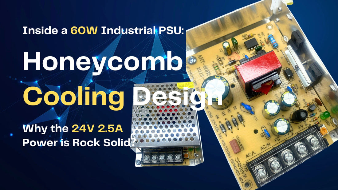 Inside a 60W Industrial PSU: Honeycomb Cooling Design & why 24V 2.5A Stability Analysis