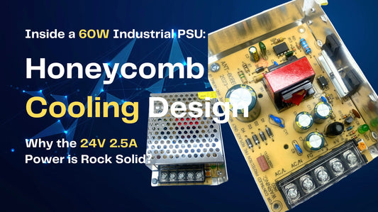 Inside a 60W Industrial PSU: Honeycomb Cooling Design & why 24V 2.5A Stability Analysis